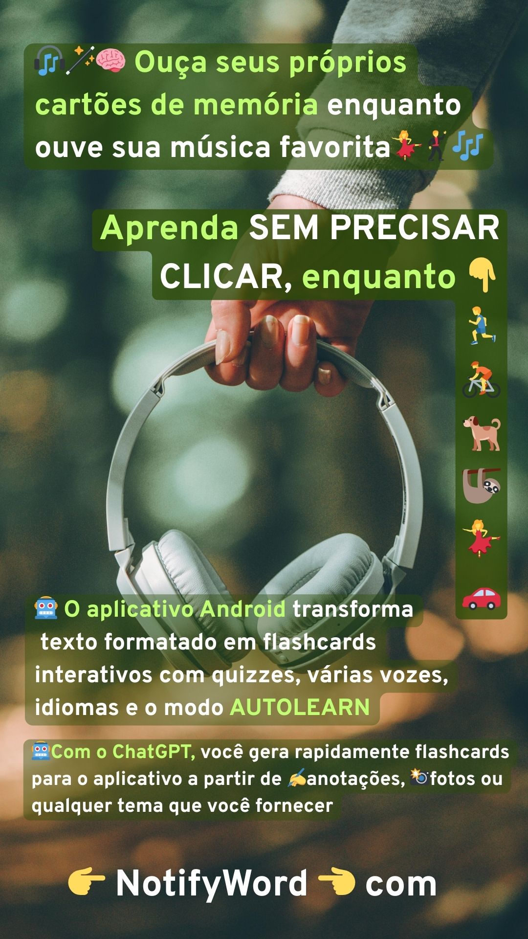 Aplicativo de flashcards para aprender de diferentes maneiras